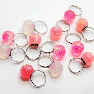 Party Favor Rings in Pink Adjustable for Girls